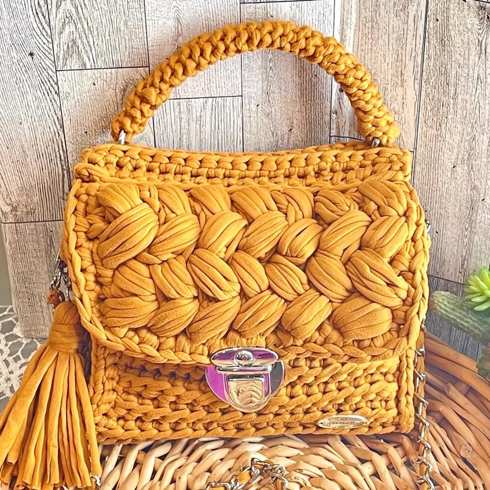 Crochet bag,Handmade bag,luxury bag,Caramel color